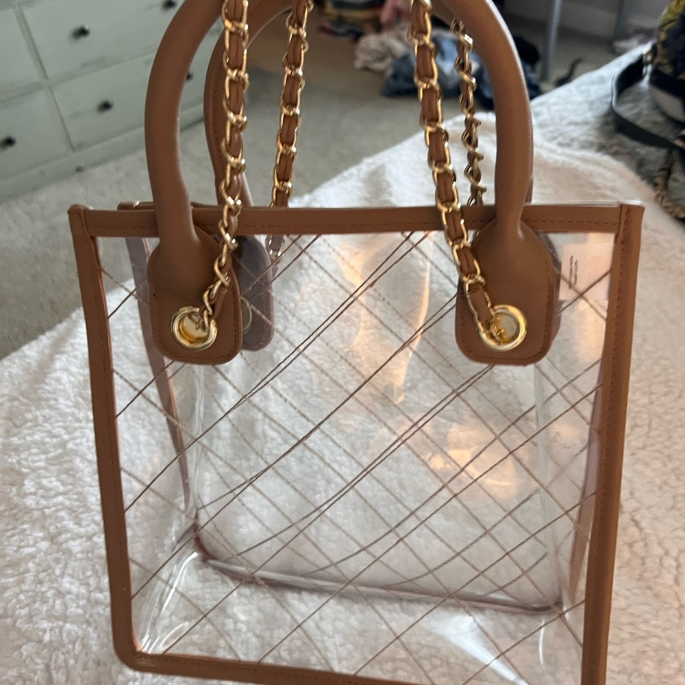 Marleylilly Brand Clear Jeweled Tote
